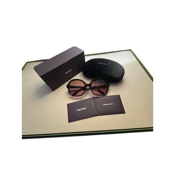 Tom Ford Women\'s Sunglasses Dark Havana Full Rim Frame Brown Lens FT1034 52F main image 4
